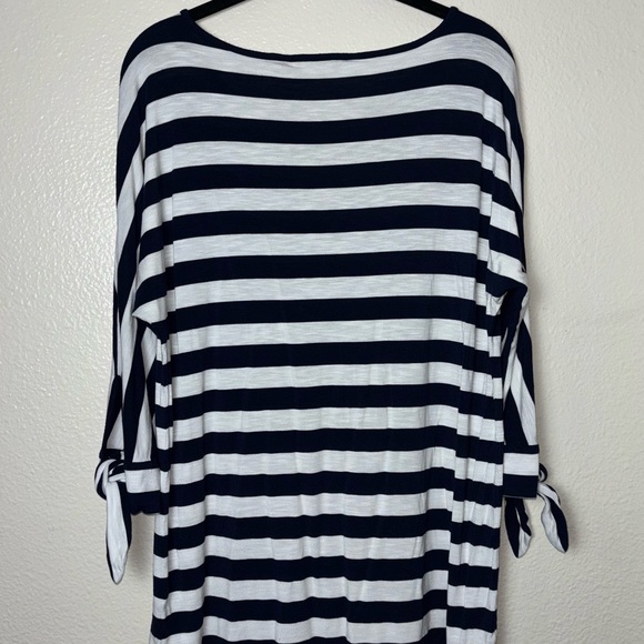 Soft Surroundings Adrift Top Women's medium Nautical Navy White Stripe # 2AG33 - Picture 14 of 16